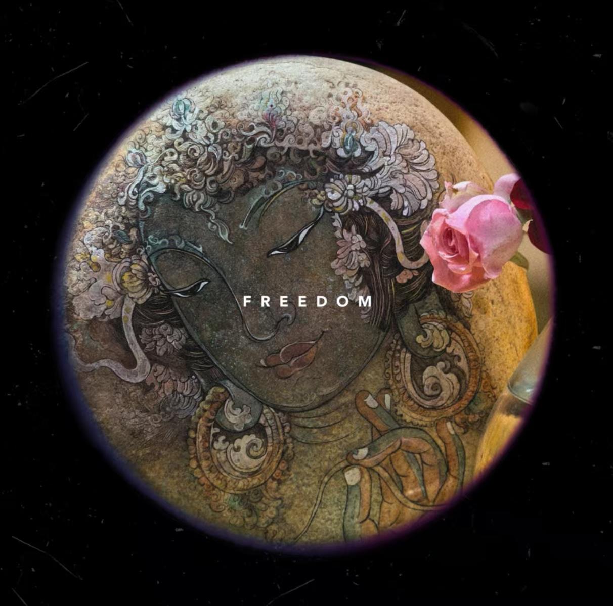 A hand-painted portrait of Green Tara